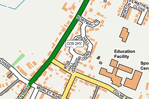 CO9 2HY map - OS OpenMap – Local (Ordnance Survey)