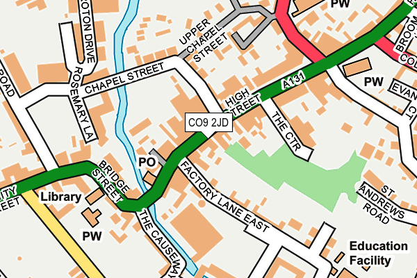 CO9 2JD map - OS OpenMap – Local (Ordnance Survey)