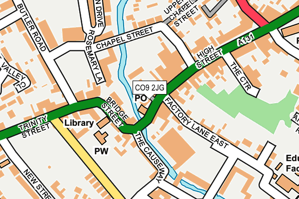 CO9 2JG map - OS OpenMap – Local (Ordnance Survey)
