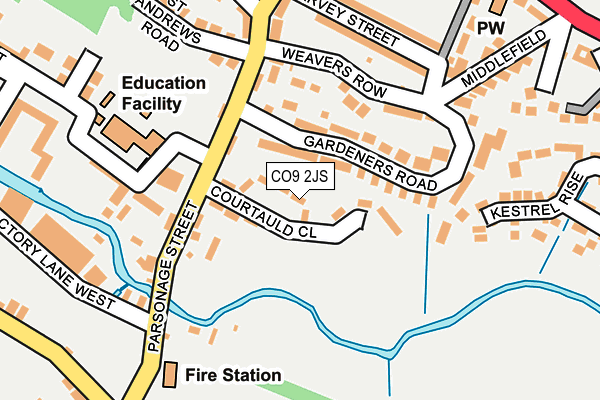 CO9 2JS map - OS OpenMap – Local (Ordnance Survey)