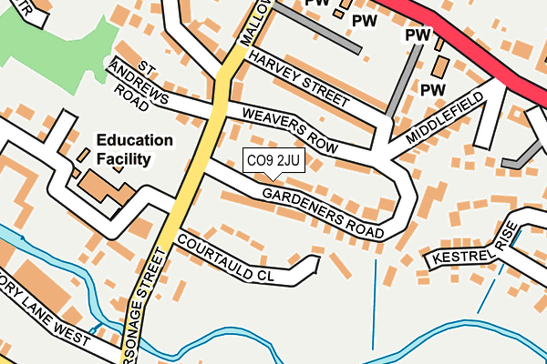 CO9 2JU map - OS OpenMap – Local (Ordnance Survey)