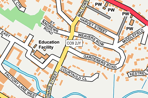 CO9 2JY map - OS OpenMap – Local (Ordnance Survey)