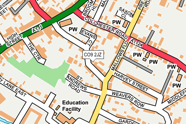 CO9 2JZ map - OS OpenMap – Local (Ordnance Survey)