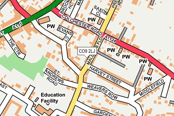 CO9 2LJ map - OS OpenMap – Local (Ordnance Survey)
