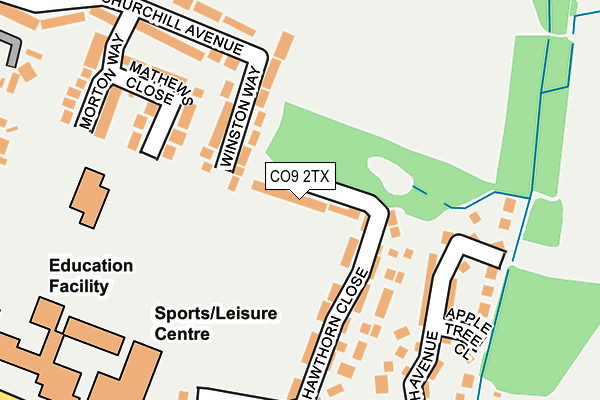 CO9 2TX map - OS OpenMap – Local (Ordnance Survey)