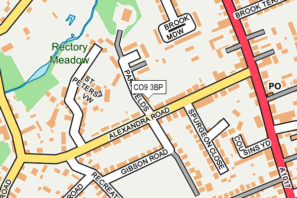 CO9 3BP map - OS OpenMap – Local (Ordnance Survey)