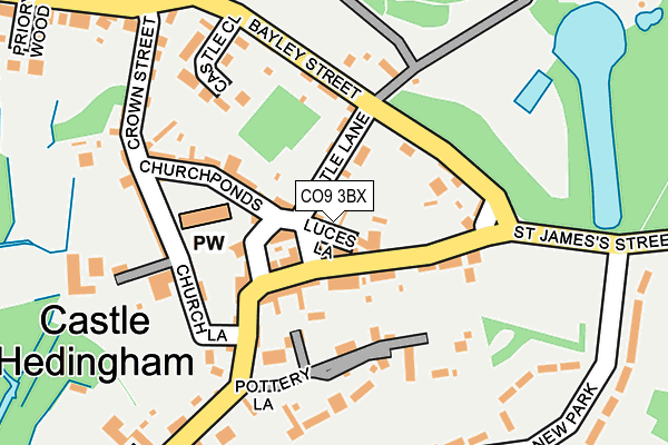 CO9 3BX map - OS OpenMap – Local (Ordnance Survey)