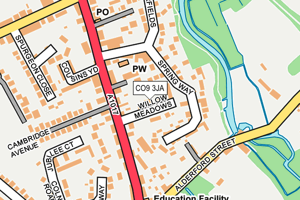 CO9 3JA map - OS OpenMap – Local (Ordnance Survey)