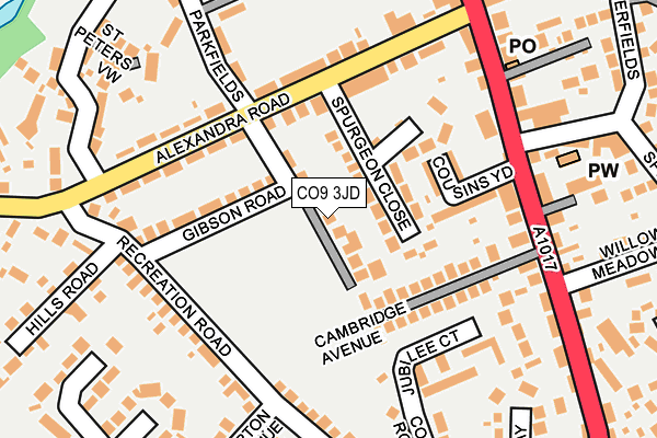 CO9 3JD map - OS OpenMap – Local (Ordnance Survey)
