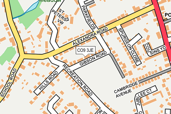CO9 3JE map - OS OpenMap – Local (Ordnance Survey)