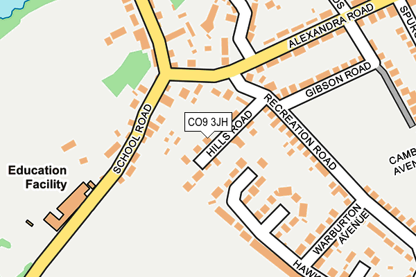 CO9 3JH map - OS OpenMap – Local (Ordnance Survey)