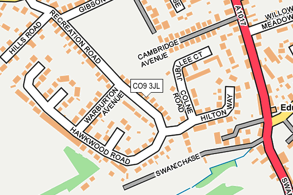 CO9 3JL map - OS OpenMap – Local (Ordnance Survey)