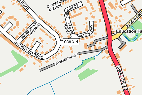 CO9 3JN map - OS OpenMap – Local (Ordnance Survey)