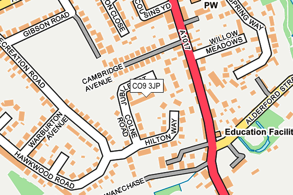 CO9 3JP map - OS OpenMap – Local (Ordnance Survey)