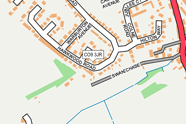CO9 3JR map - OS OpenMap – Local (Ordnance Survey)