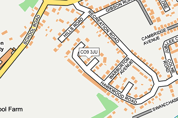 CO9 3JU map - OS OpenMap – Local (Ordnance Survey)