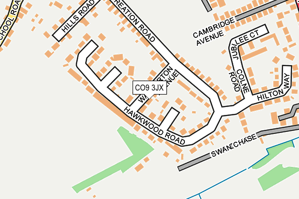 CO9 3JX map - OS OpenMap – Local (Ordnance Survey)