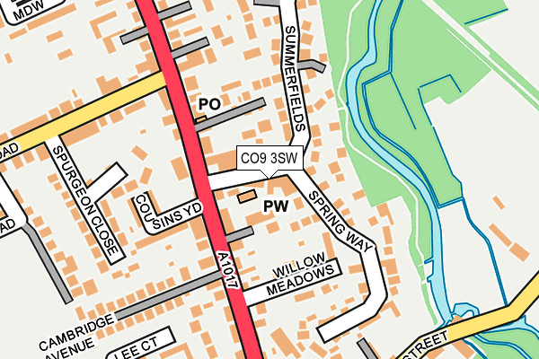 CO9 3SW map - OS OpenMap – Local (Ordnance Survey)