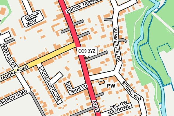 CO9 3YZ map - OS OpenMap – Local (Ordnance Survey)