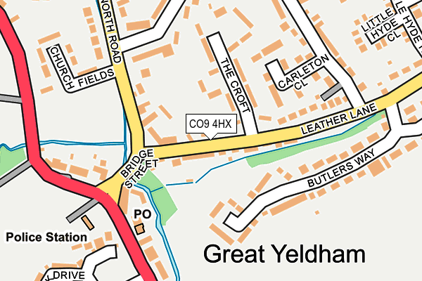 CO9 4HX map - OS OpenMap – Local (Ordnance Survey)