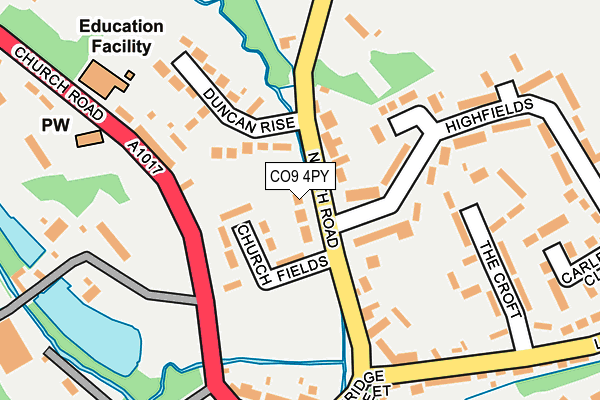 CO9 4PY map - OS OpenMap – Local (Ordnance Survey)