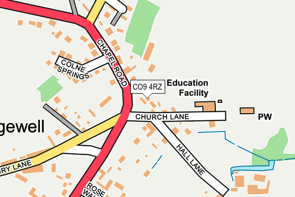 CO9 4RZ map - OS OpenMap – Local (Ordnance Survey)