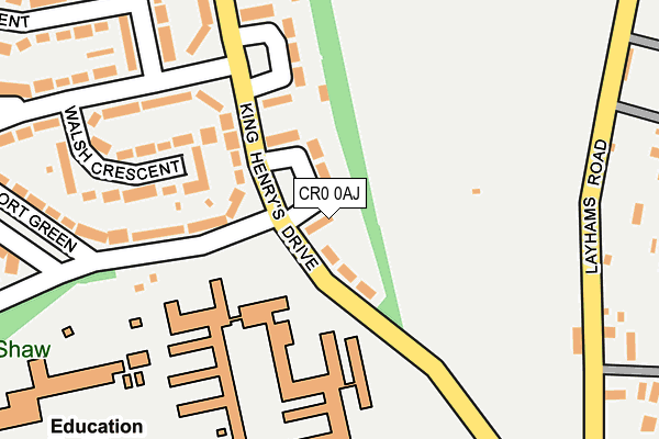 CR0 0AJ map - OS OpenMap – Local (Ordnance Survey)