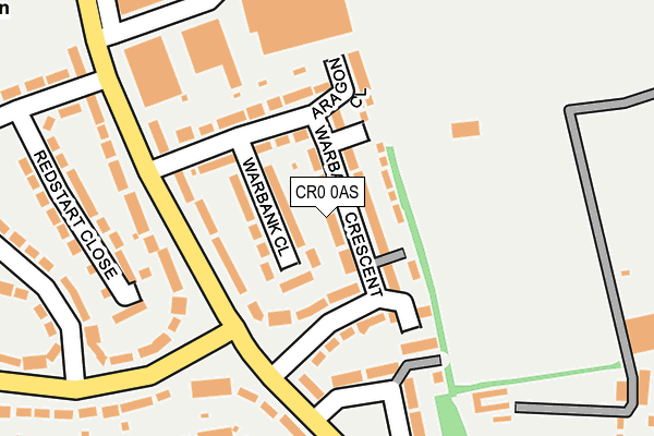 CR0 0AS map - OS OpenMap – Local (Ordnance Survey)