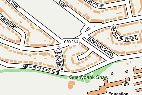 CR0 0AU map - OS OpenMap – Local (Ordnance Survey)