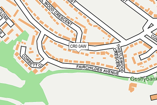 CR0 0AW map - OS OpenMap – Local (Ordnance Survey)