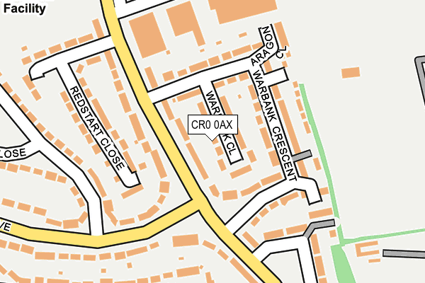 CR0 0AX map - OS OpenMap – Local (Ordnance Survey)