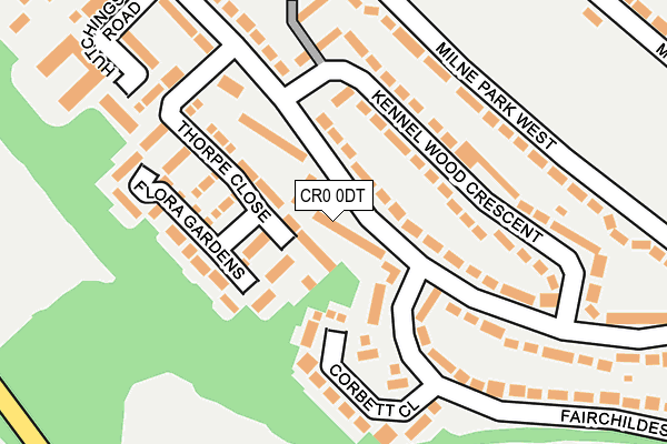 CR0 0DT map - OS OpenMap – Local (Ordnance Survey)