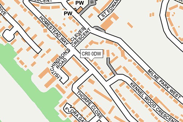 CR0 0DW map - OS OpenMap – Local (Ordnance Survey)