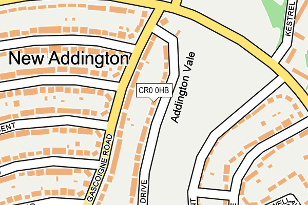 CR0 0HB map - OS OpenMap – Local (Ordnance Survey)