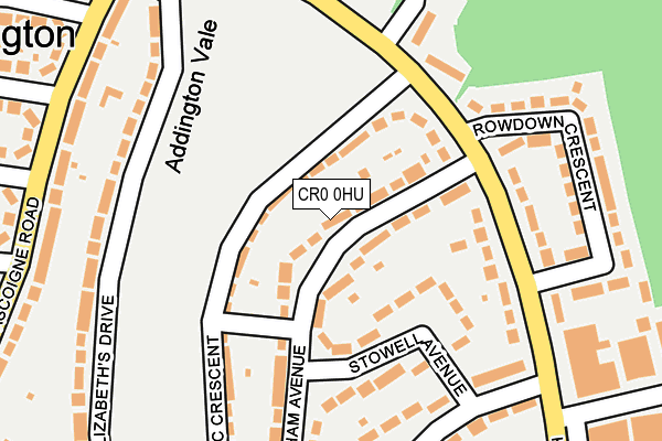 CR0 0HU map - OS OpenMap – Local (Ordnance Survey)