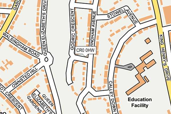 CR0 0HW map - OS OpenMap – Local (Ordnance Survey)