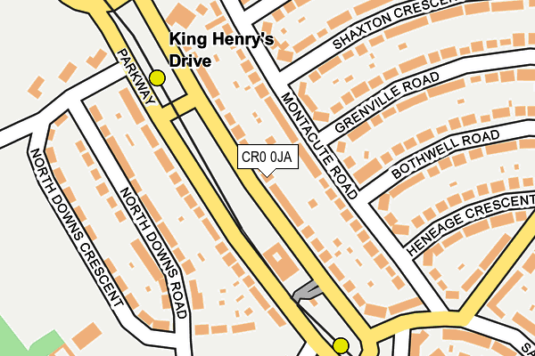 CR0 0JA map - OS OpenMap – Local (Ordnance Survey)