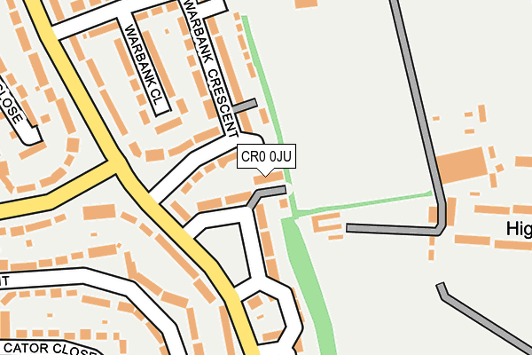 CR0 0JU map - OS OpenMap – Local (Ordnance Survey)