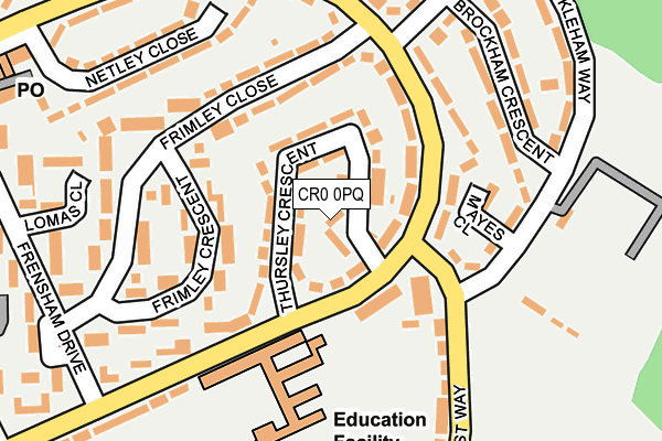 CR0 0PQ map - OS OpenMap – Local (Ordnance Survey)