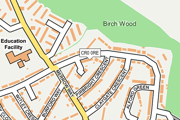 CR0 0RE map - OS OpenMap – Local (Ordnance Survey)