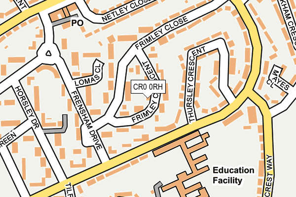 CR0 0RH map - OS OpenMap – Local (Ordnance Survey)