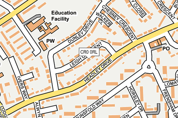 CR0 0RL map - OS OpenMap – Local (Ordnance Survey)