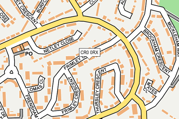 CR0 0RX map - OS OpenMap – Local (Ordnance Survey)