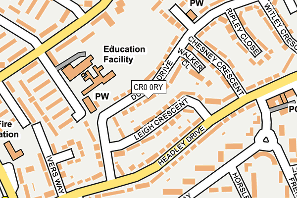 CR0 0RY map - OS OpenMap – Local (Ordnance Survey)