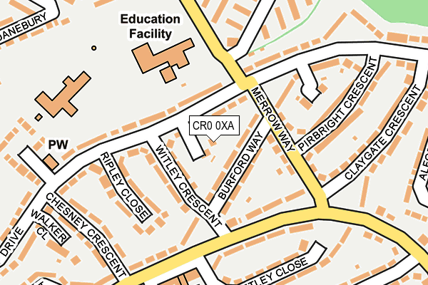 CR0 0XA map - OS OpenMap – Local (Ordnance Survey)