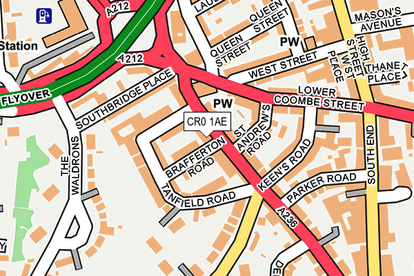 CR0 1AE map - OS OpenMap – Local (Ordnance Survey)