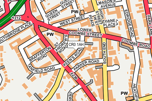 CR0 1AH map - OS OpenMap – Local (Ordnance Survey)