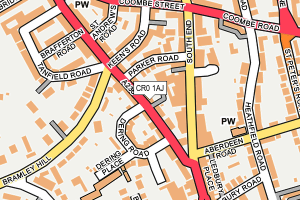 CR0 1AJ map - OS OpenMap – Local (Ordnance Survey)