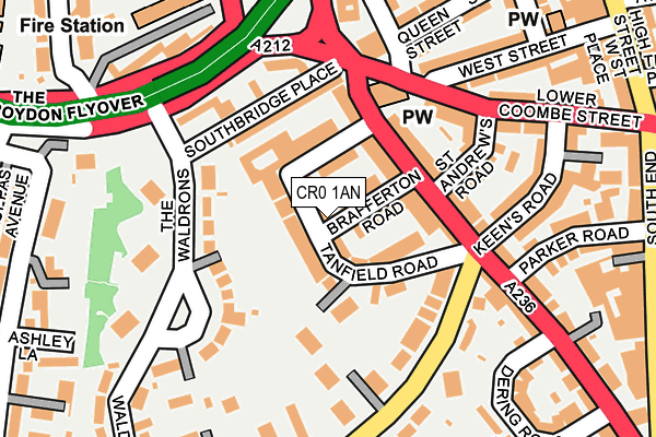 CR0 1AN map - OS OpenMap – Local (Ordnance Survey)