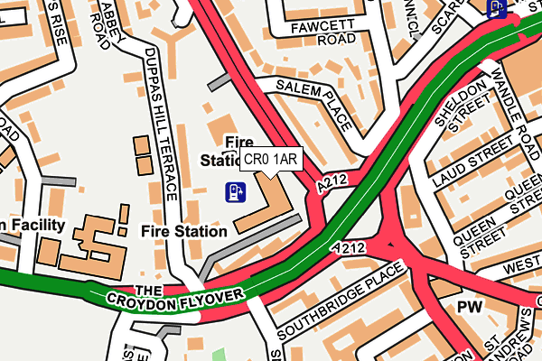 CR0 1AR map - OS OpenMap – Local (Ordnance Survey)